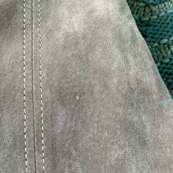 Y2K Danier Suede Leather Dress Womens 4 Tan Vintage 2000s Biker Stitching - Picture 12 of 14